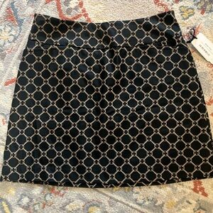 Elegant Black and Cream Patterned Skirt